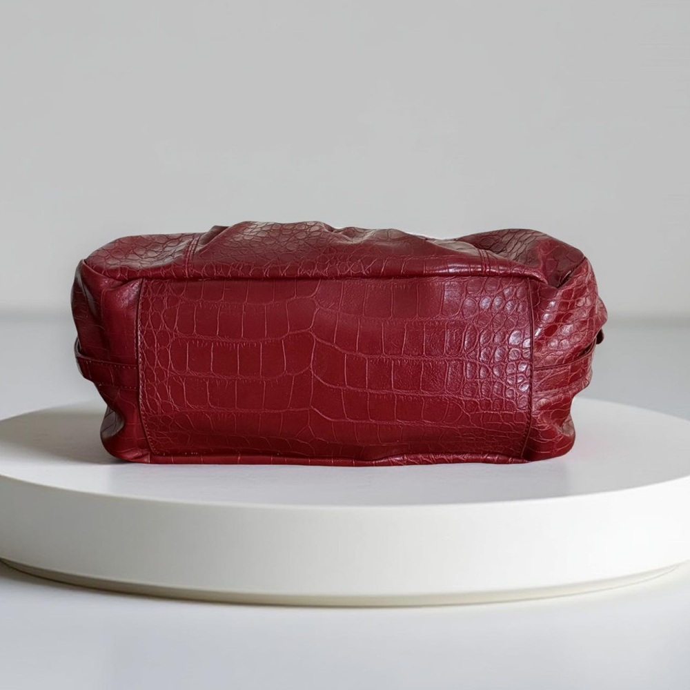 NWT Anne Klein Elegant Red Leather Satchel Shoulder Handbag! NEW! - Picture 5 of 14